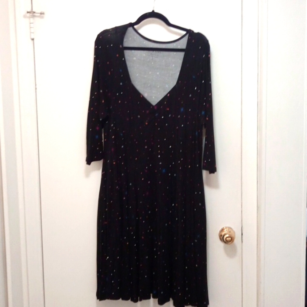 TORRID Size 2 Dress Black with small colourful patterns